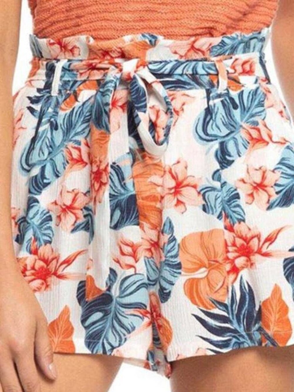 Floral Paper Bag Shorts - Size XS